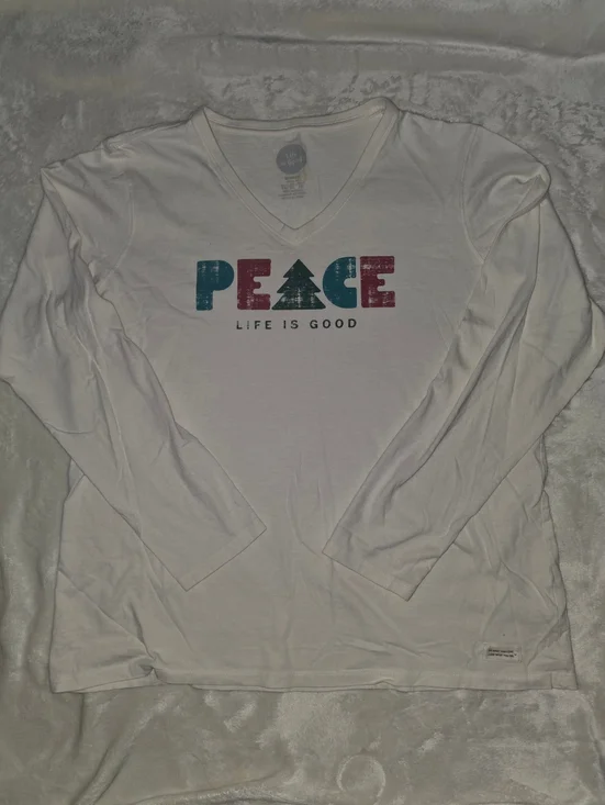 Life Is Good PEACE Long Sleeve Graphic Tee Size XL - Picture 2 of 6